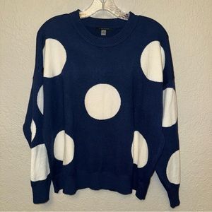 Tahari Blue White Sweater
